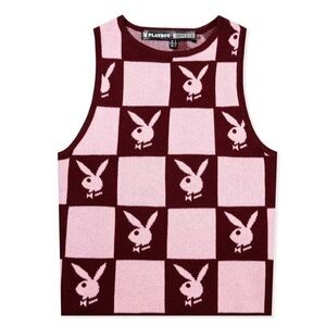 Playboy WOMEN'S KNIT CHECKERBOARD VEST